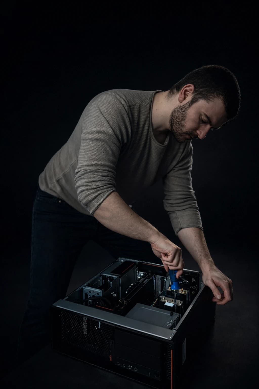 Infrastructure lab maintenance full-body photo