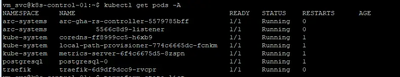 k3s cluster pods and namespaces running in the homelab